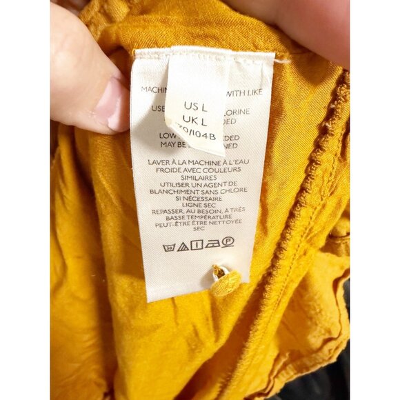 Anthropologie The Peregrine Midi Dress In Marigold Smocked Ruffle Trim Large - Picture 5 of 7